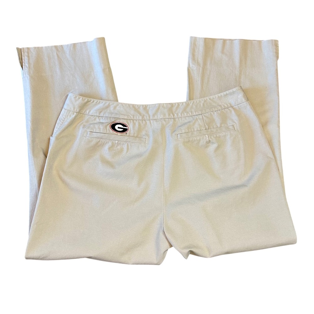 Cutter & Buck Georgia Bulldogs Crop Pants Womens 12 Tan Excellent Embroidered